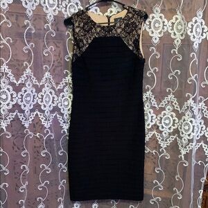 Adrianna Papell Black Midi Dress